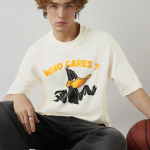 Men's Gardenia Who Cares Graphic Printed Oversized T-shirt