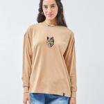 Women's Brown Beast Within Graphic Printed Oversized T-shirt