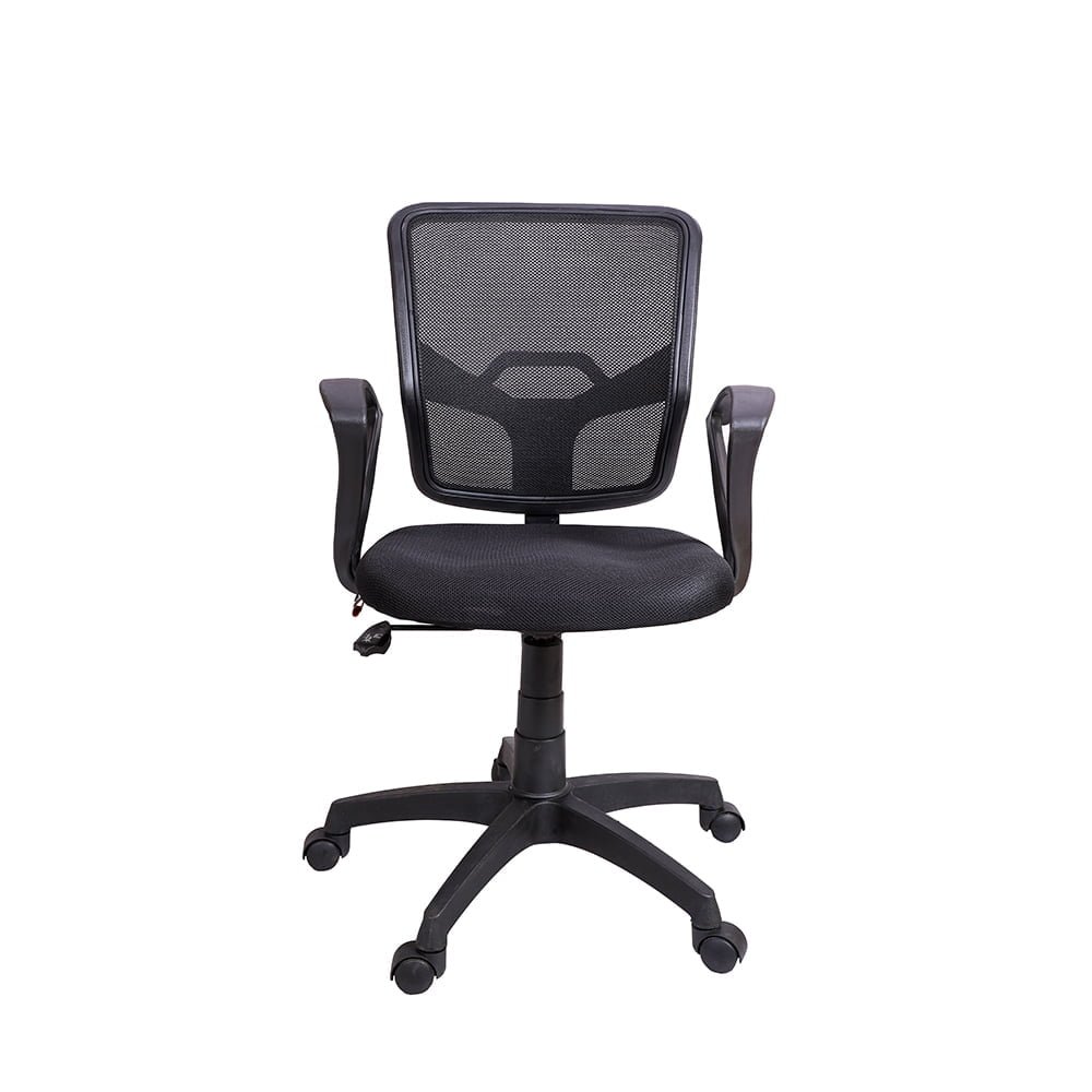 Net Black Computer Revolving Chair - WeftKart