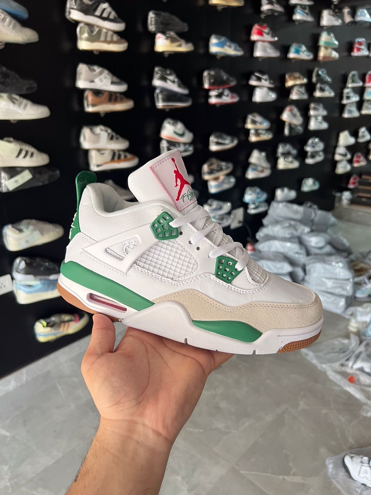 Branded Retro 4 Pine Green Sneakers