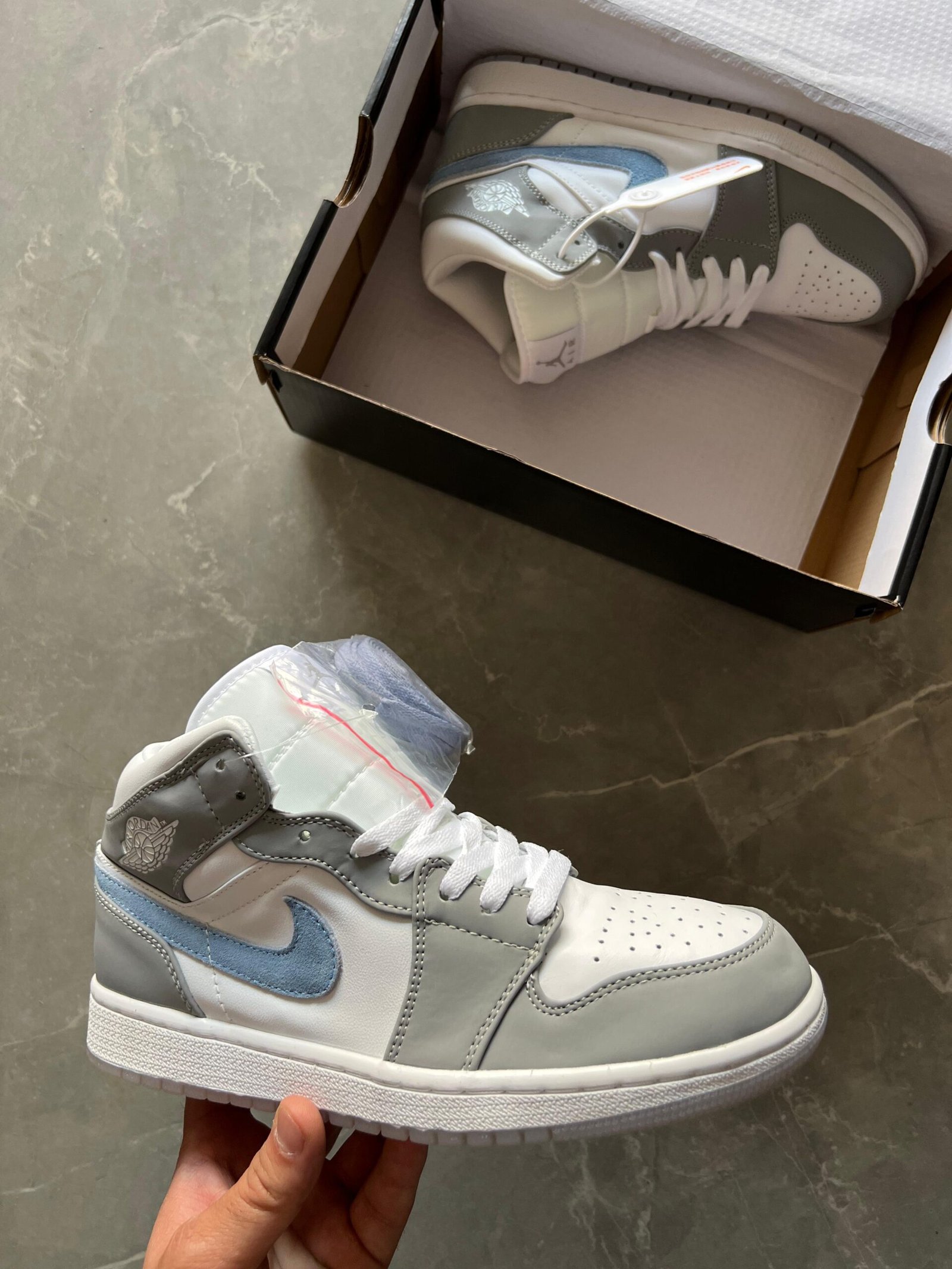 Branded Air Jordan 1 Low Wolf Grey Shoes