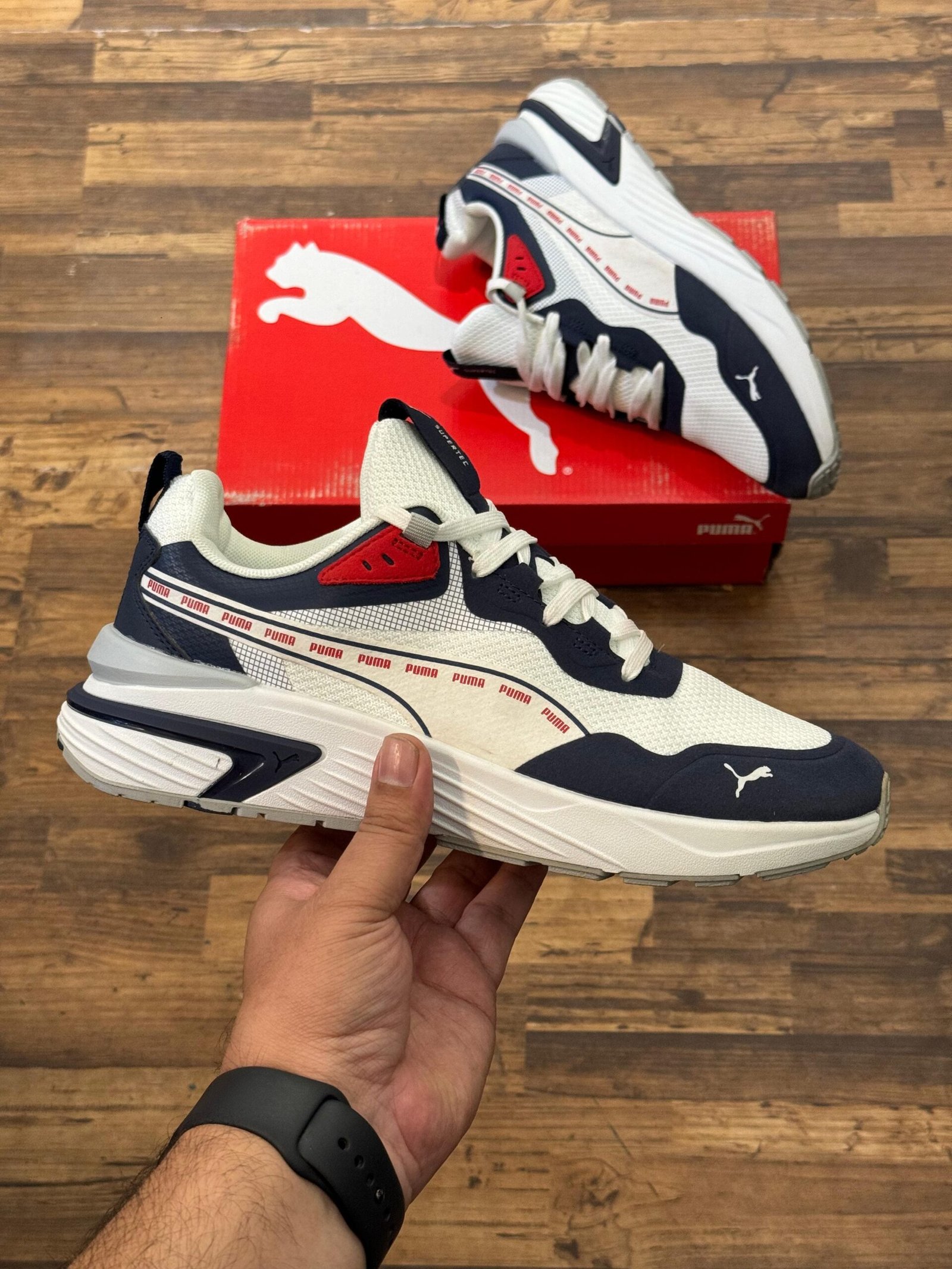 Branded Supertec Signature Lace-Up Sneakers