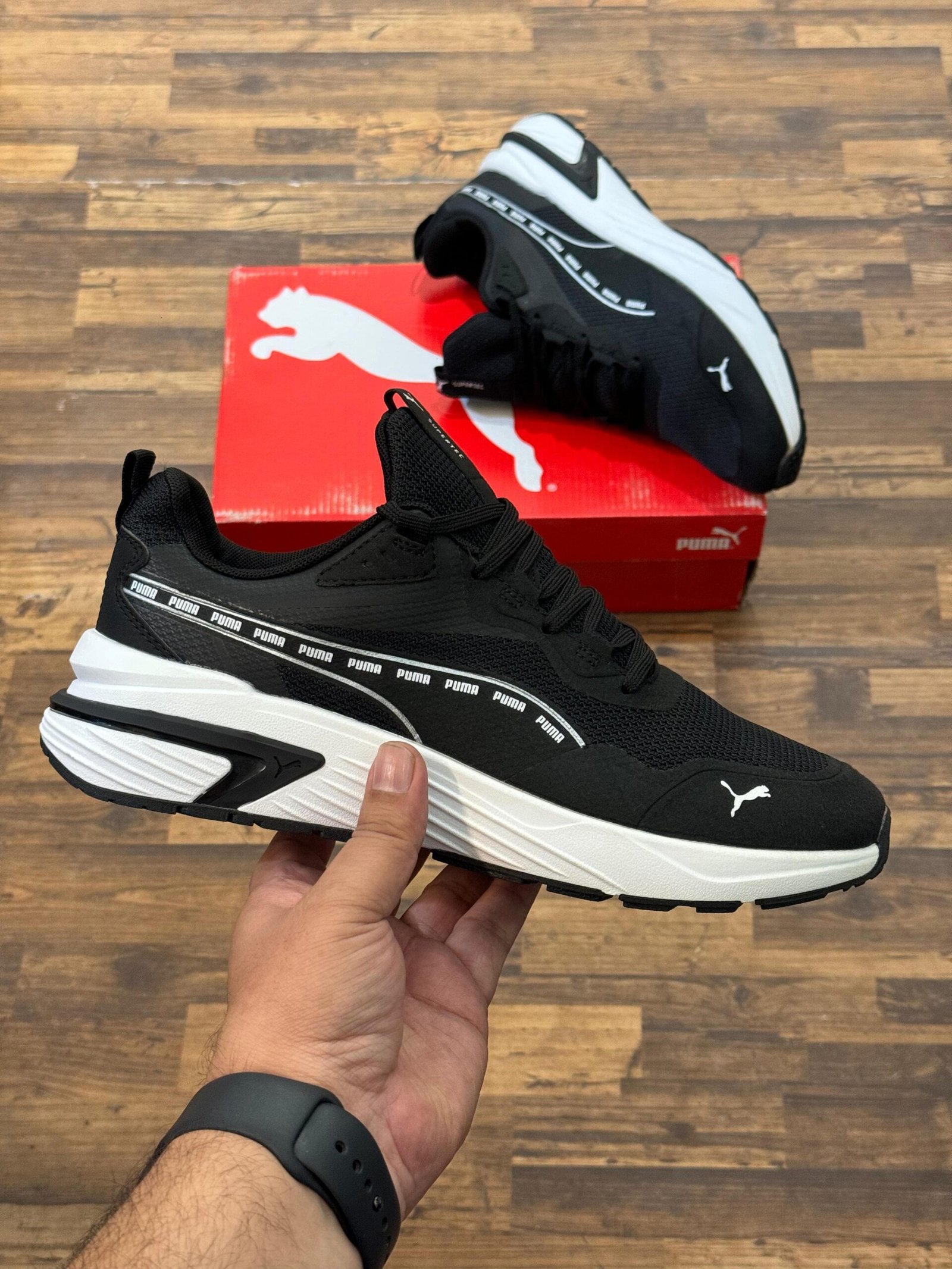 Branded Supertec Signature Lace-Up Sneakers