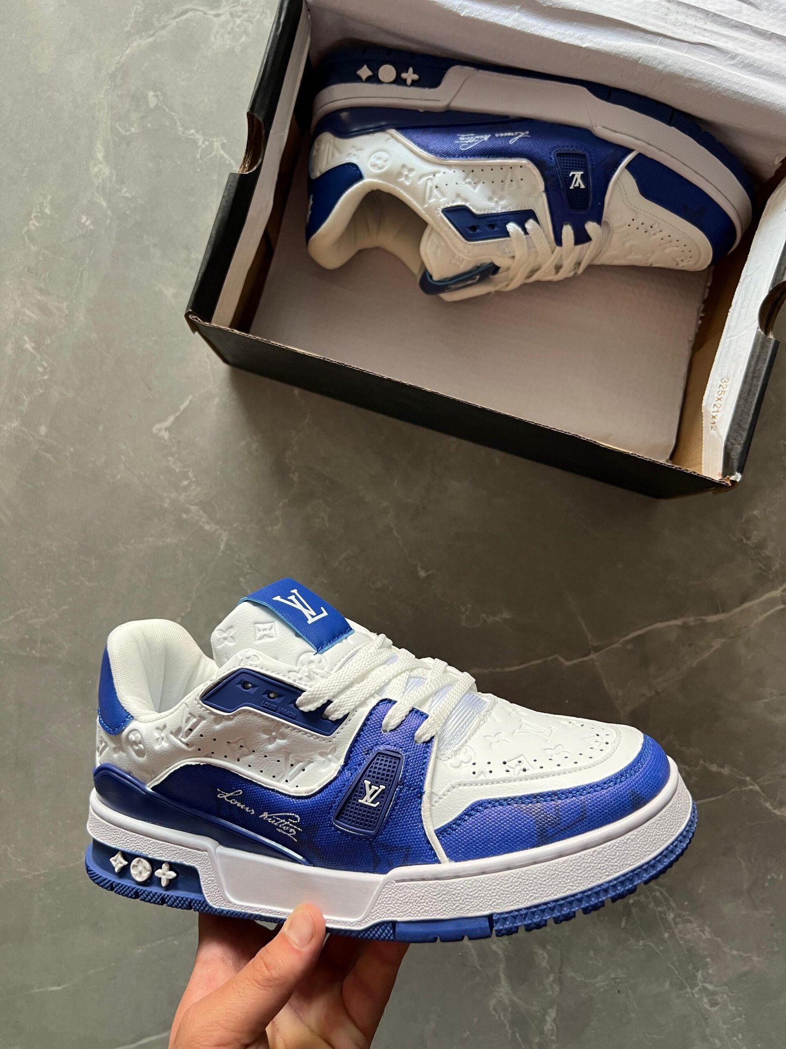 Branded LV Sneaker 1st Copy Shoes (Blue)