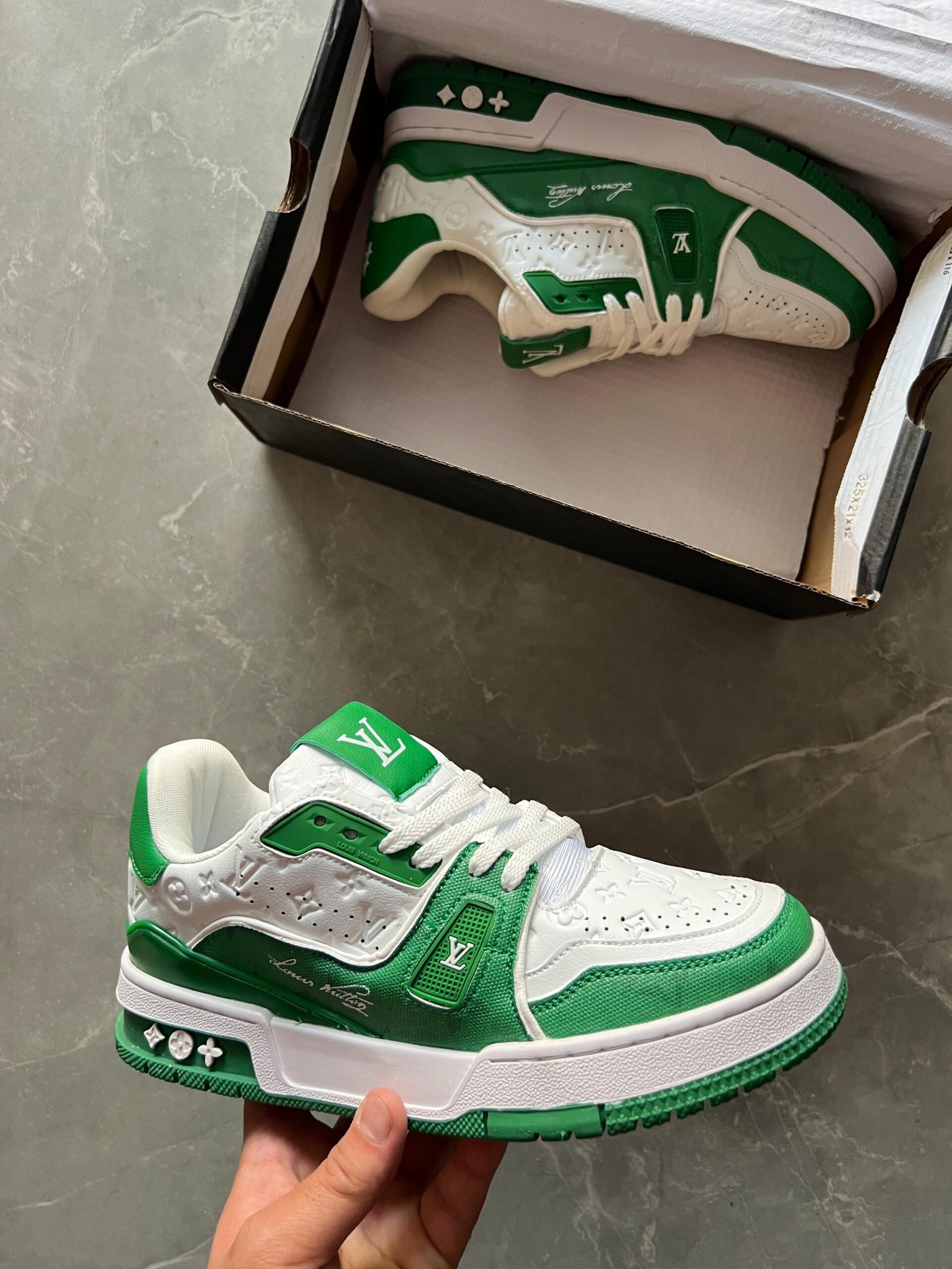 IMG-20240601-WA0053 Branded LV Sneaker 1st Copy Shoes (Green)