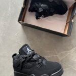 Jordan Retro 4 Shoes for Girls - Black