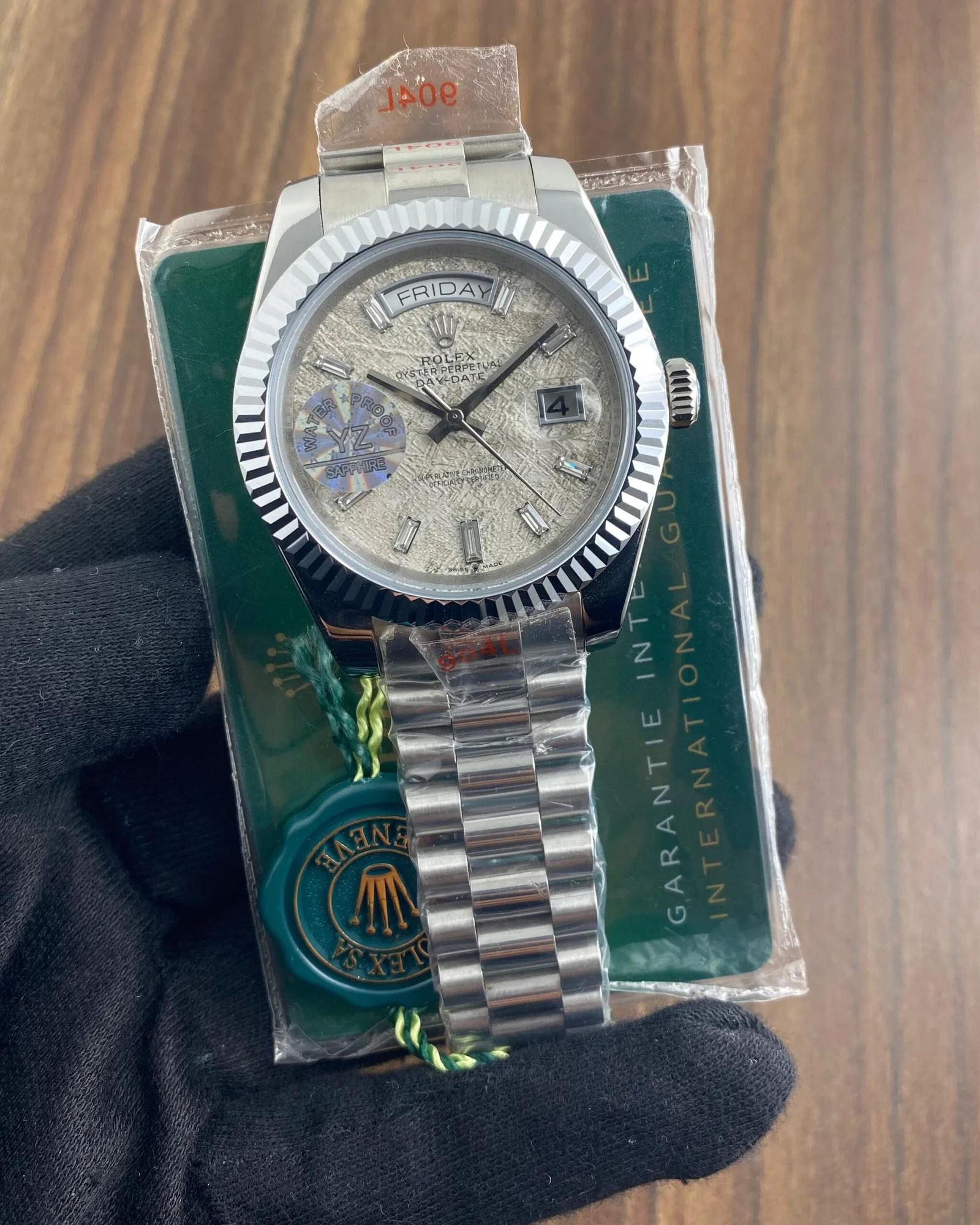 Rolex 1st Copy Watches Day Date Marble Brown for Men