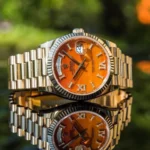 Rolex Watch First Copy Day Date 40 Carnelian Orange for Men