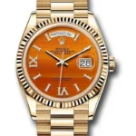 Rolex Watch First Copy Day Date 40 Carnelian Orange for Men