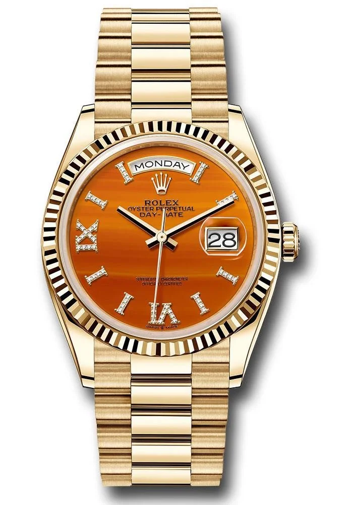 Rolex Watch First Copy Day Date 40 Carnelian Orange for Men