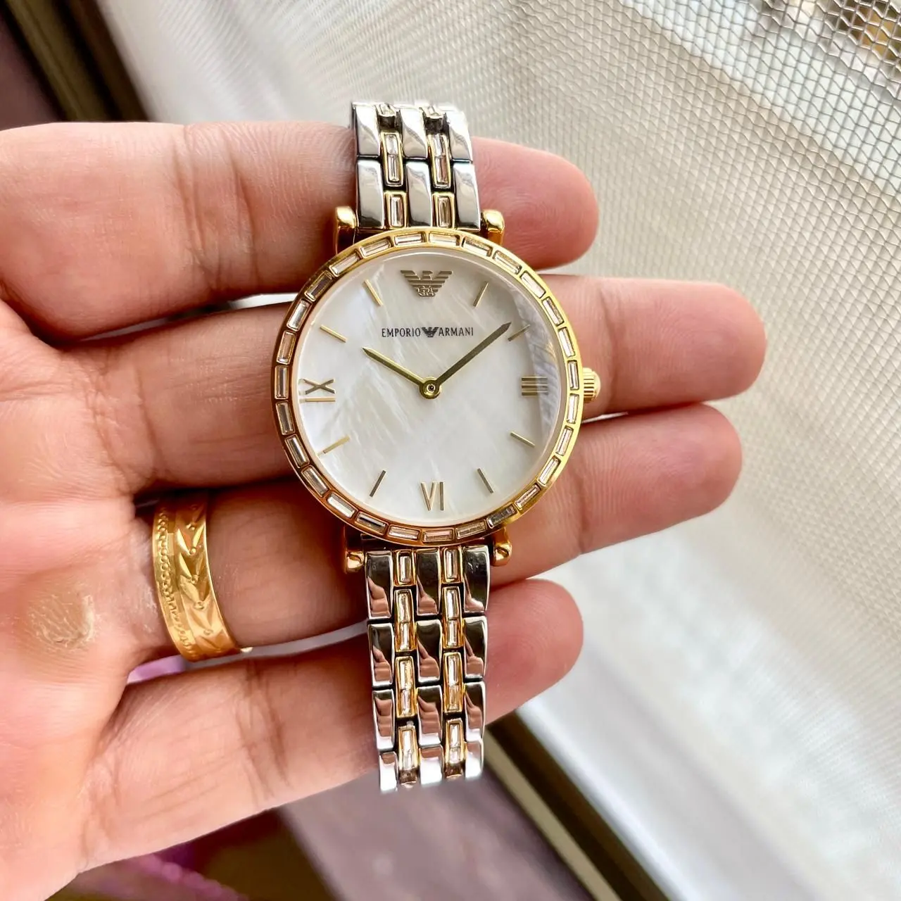 Emporio Armani For Her First Copy Watch - Two-Tone Gold & Silver Band (1) Emporio Armani For Her First Copy Watch - Two-Tone Gold & Silver Band