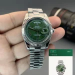 First Copy of Rolex Watches - Day-Date Green Dial for Men