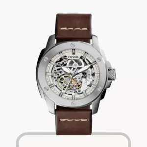 Fossil Modern Machine Automatic Skeleton Dial Brown Leather Men's Watch - ME3083