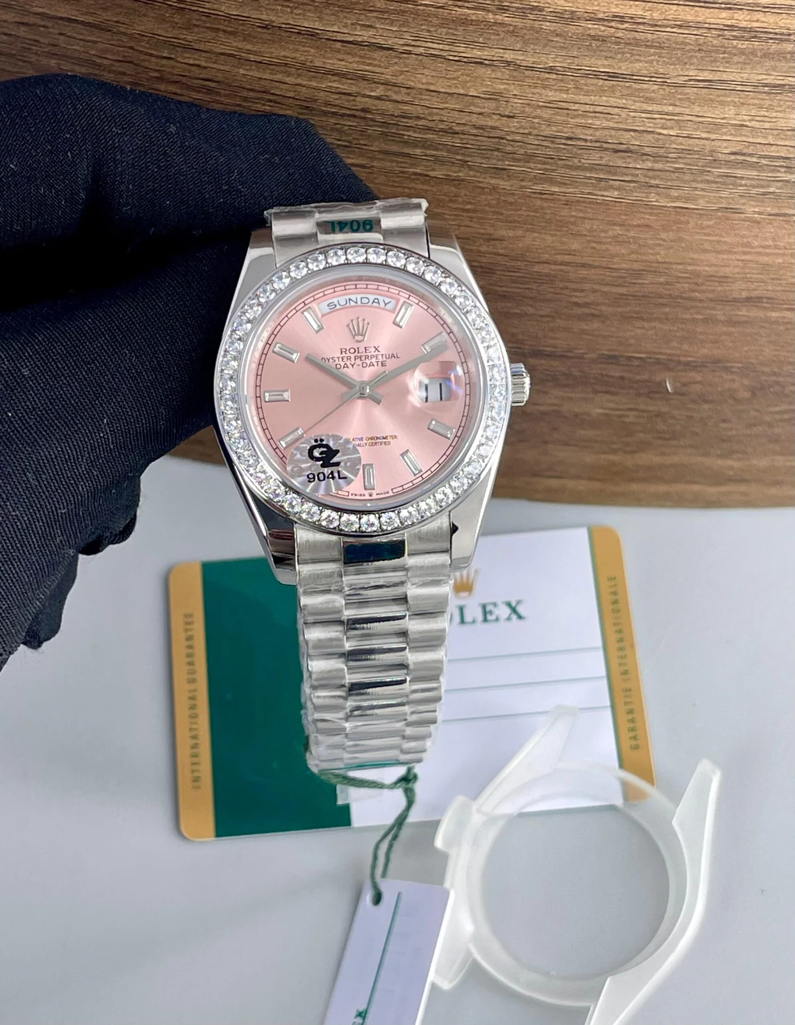 Rolex 1st Copy Watch Day-Date Ring Diamond for Men