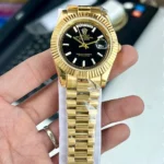 Rolex Watch India Day-Date Evergreen Gold with Black Dial