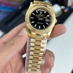 Rolex Watch India Day-Date Evergreen Gold with Black Dial