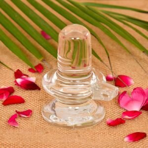 Sphatik Shivling/Big Size for Home Pooja Decorative Showpiece - 4 inch, 250gm (Crystal, White)