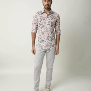 Poly Cotton Printed Full Sleeves Regular Fit Mens Casual Shirt