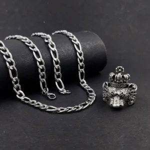 New Alloy Silver Plated Chain With Finger Ring