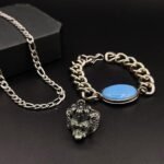 Exclusive Alloy Silver Plated Chain With Finger Ring & Bracelets (Pack of 3)