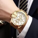 Diesel Watch For Men White Dial and Rose Gold Strap (SG-405)
