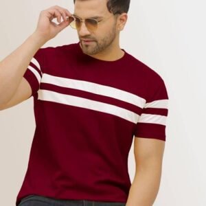 Denzolee Men's Colorblock Half Sleeve Tees