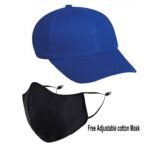 Voguish Plain Cotton Cap With Mask - Blue (ZS-2306411)
