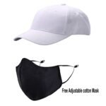 Voguish Plain Cotton Cap With Mask - White (ZS-2306412)