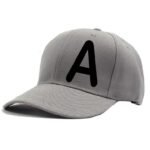 Unisex Plain A Printed Cotton Cap - Grey (ZS-2217260)