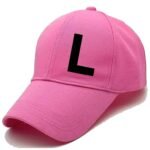 Unisex Plain L Printed Cotton Cap - Pink (ZS-2215773)