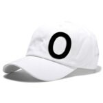 Unisex Plain O Printed Cotton Cap - White (ZS-2217196)