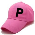 Unisex Plain P Printed Cotton Cap - Pink (ZS-2215780)