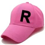 Unisex Plain R Printed Cotton Cap - Pink (ZS-2215781)