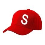 Unisex Plain S Printed Cotton Cap - Red (ZS-2217167)