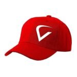 Unisex Plain V Printed Cotton Cap - Red (ZS-2217174)