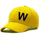 Unisex Plain W Printed Cotton Cap - Yellow (ZS-2215846)