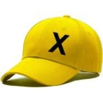 Unisex Plain X Printed Cotton Cap - Yellow (ZS-2215850)