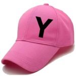 Unisex Plain Y Printed Cotton Cap - Pink (ZS-2215786)