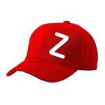 Unisex Plain Z Printed Cotton Cap - Red (ZS-2217172)
