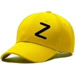 Unisex Plain Z Printed Cotton Cap - Yellow (ZS-2215844)