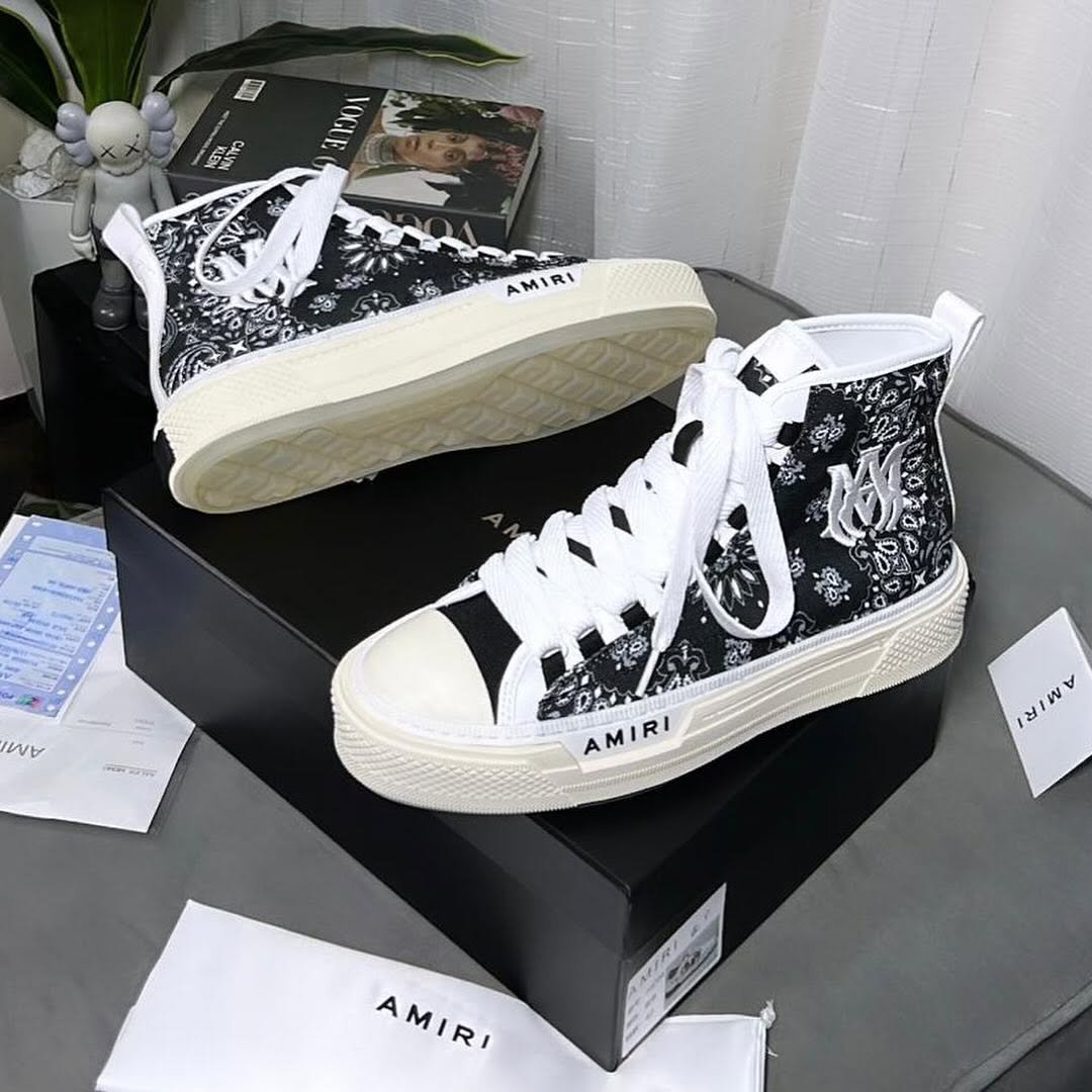 Amiri Bandana Court High-Top Sneakers