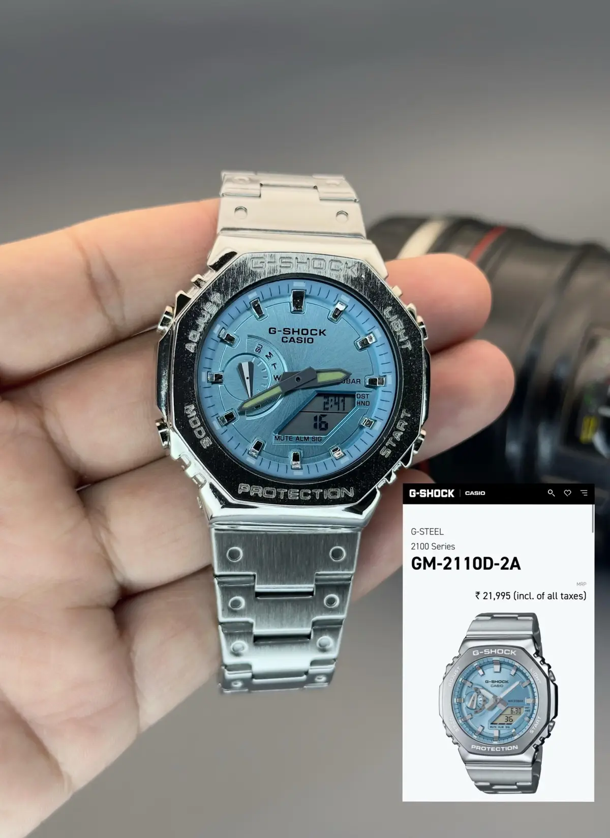 G-SHOCK GM-2100D Silver Ice Blue