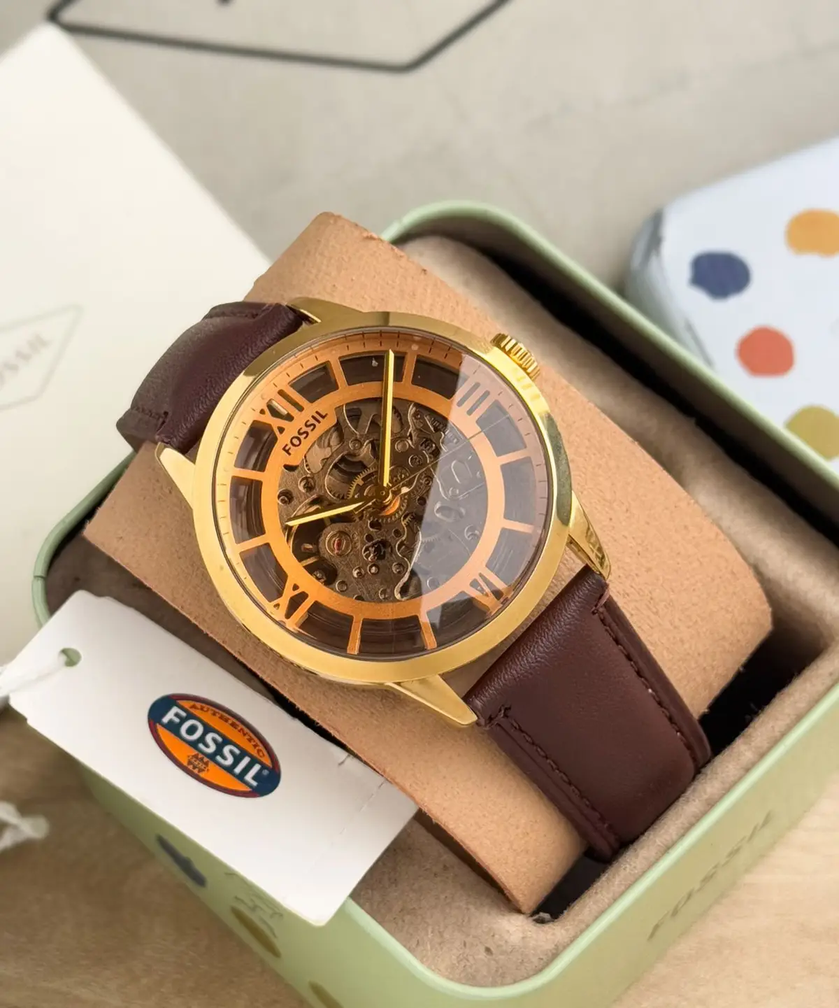 Fossil Brown Leather Strap Watch