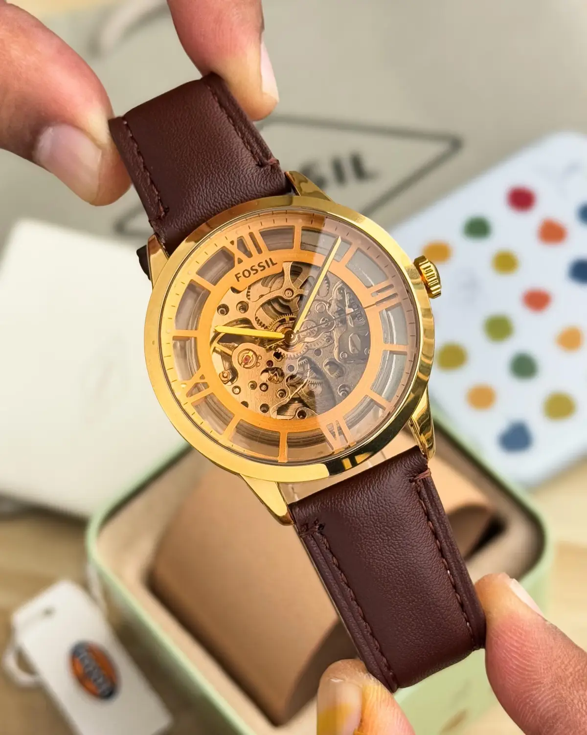 Fossil Brown Leather Strap Watch