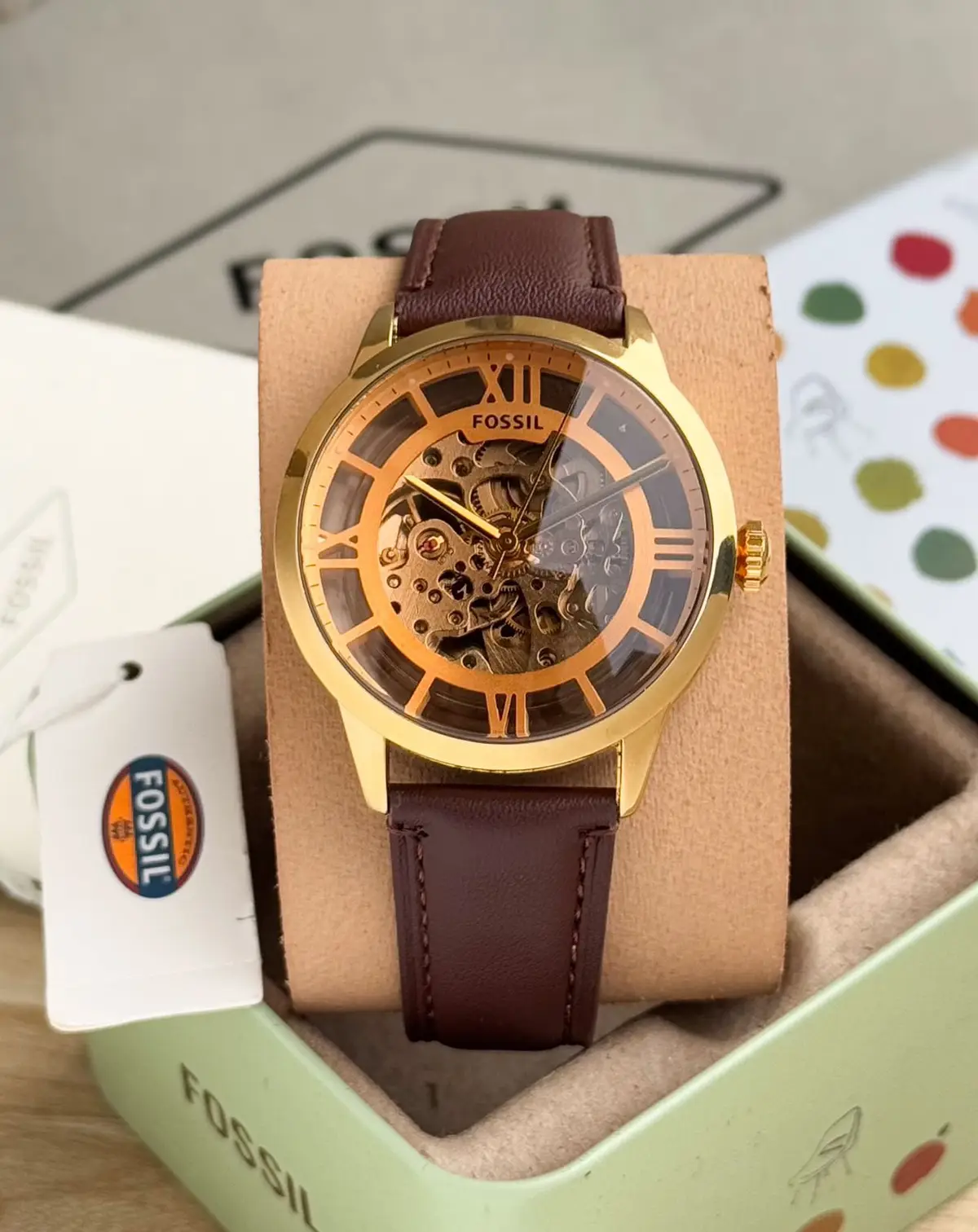 Fossil Brown Leather Strap Watch