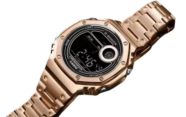 Analog-Digital New GShock Dual Time Chain Strap Watch For Men - Rose Gold