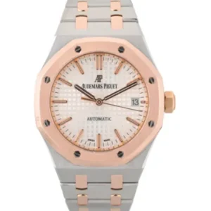 Audemars Piguet Royal Oak with White Dial and Rose Gold Bezel Automatic Watch for Men