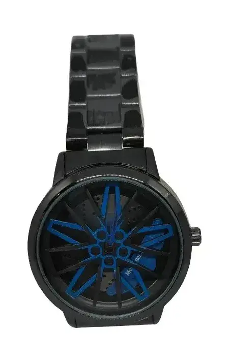 Car Wheel Watch , Fashion Sport Watches ,Rim Hub Car Enthusiast Wrist Watch (Blue)