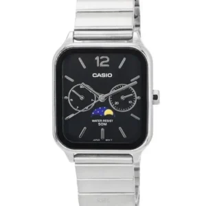 Casio Moon Phase Watch - Casio Standard Analog Moon Phase Black Dial Quartz MTP-M305D-1A