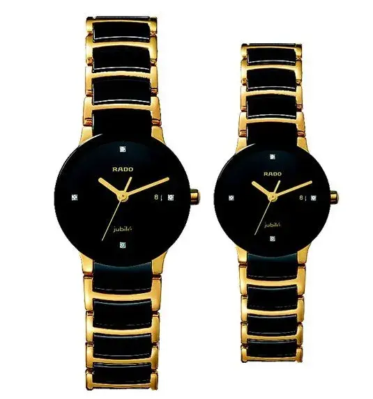 Couple Watches - Stainless Steel Strap Analog Watches for best Couples - Combo of 2 Black Couple Watches - Stainless Steel Strap Analog Watches for best Couples - Combo of 2 Black